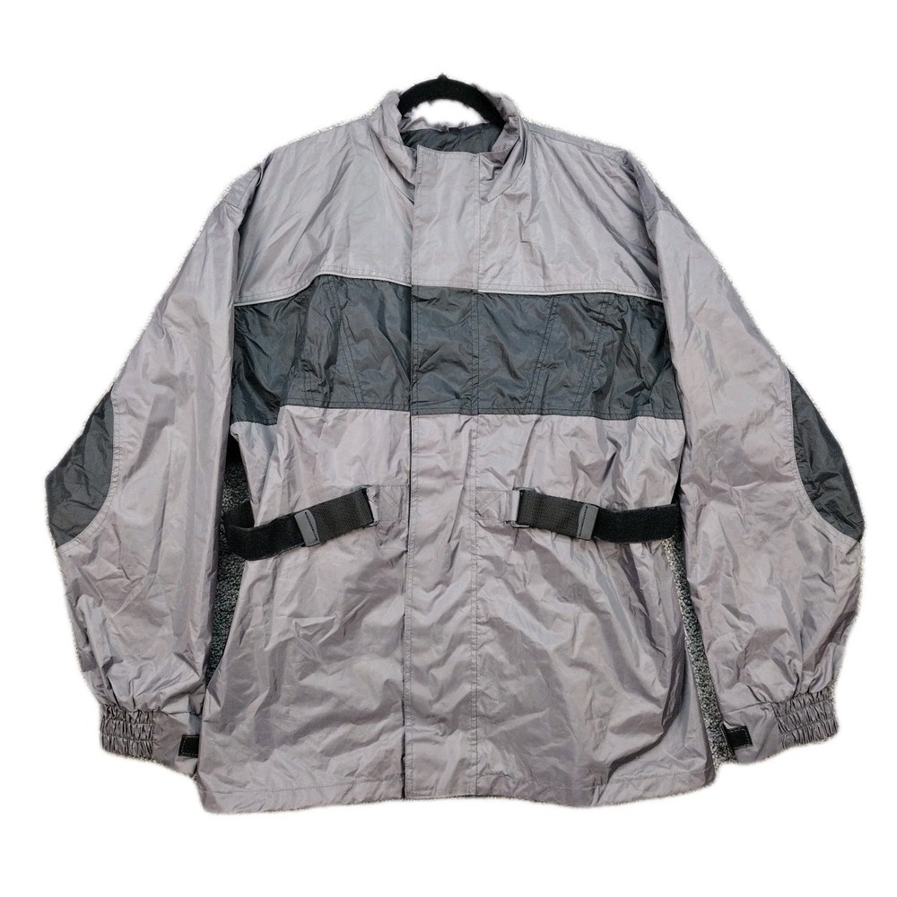 Hot Leather Brand- Waterproof Rain Suit Mens XL Motorcycle Gear Gray/Black